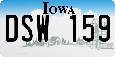 IA license plate DSW159