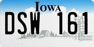 IA license plate DSW161