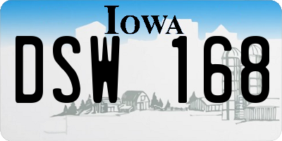 IA license plate DSW168