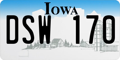 IA license plate DSW170