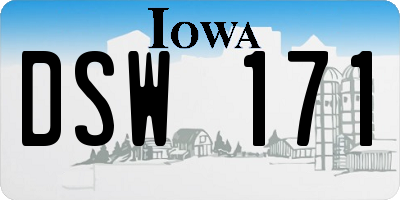 IA license plate DSW171