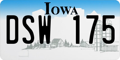 IA license plate DSW175