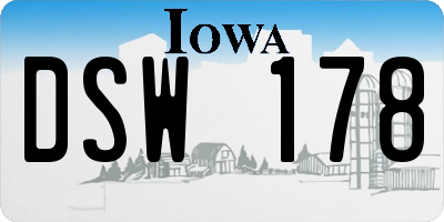 IA license plate DSW178