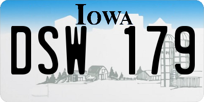 IA license plate DSW179