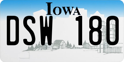 IA license plate DSW180