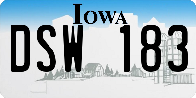 IA license plate DSW183