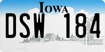 IA license plate DSW184