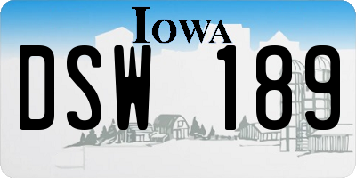 IA license plate DSW189