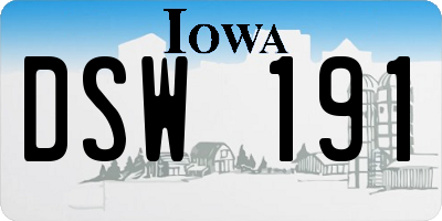 IA license plate DSW191