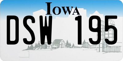 IA license plate DSW195