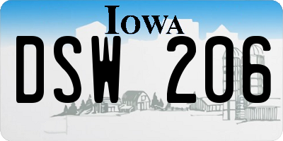 IA license plate DSW206