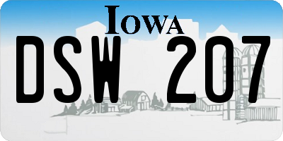 IA license plate DSW207