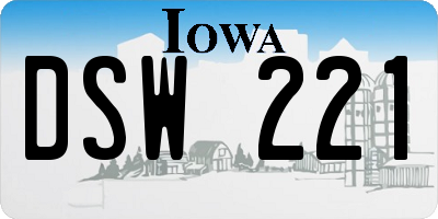 IA license plate DSW221