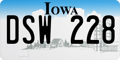 IA license plate DSW228