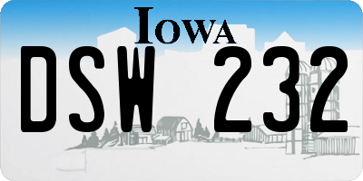 IA license plate DSW232