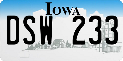 IA license plate DSW233