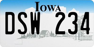 IA license plate DSW234
