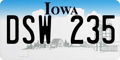 IA license plate DSW235