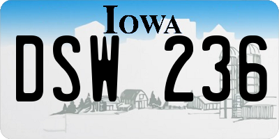 IA license plate DSW236