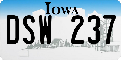IA license plate DSW237