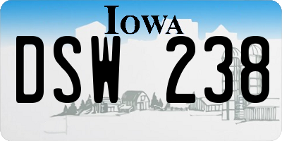 IA license plate DSW238