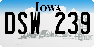 IA license plate DSW239