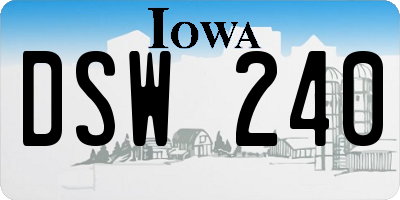 IA license plate DSW240