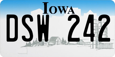 IA license plate DSW242