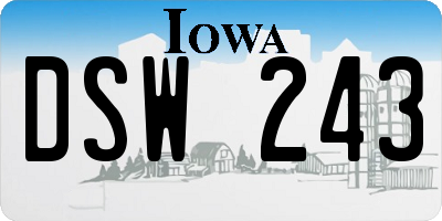 IA license plate DSW243