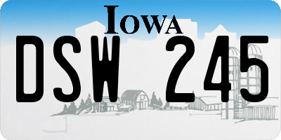 IA license plate DSW245