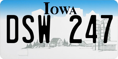 IA license plate DSW247
