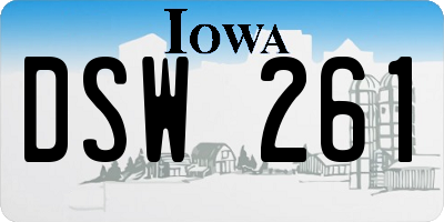 IA license plate DSW261