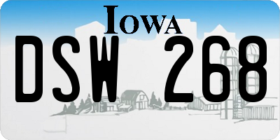 IA license plate DSW268