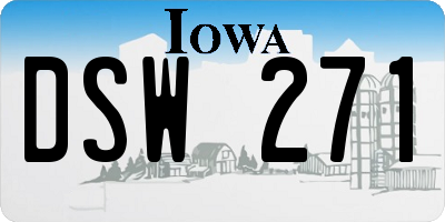 IA license plate DSW271