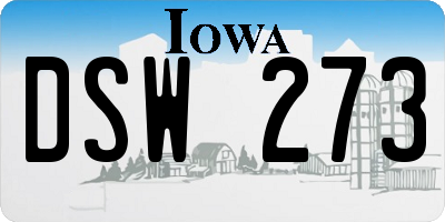 IA license plate DSW273
