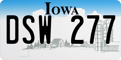 IA license plate DSW277