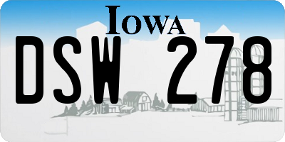 IA license plate DSW278