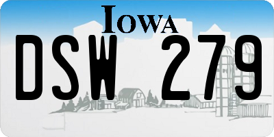 IA license plate DSW279