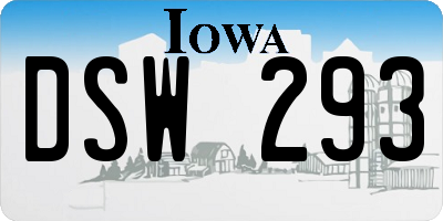 IA license plate DSW293