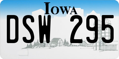 IA license plate DSW295