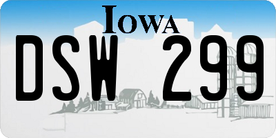IA license plate DSW299