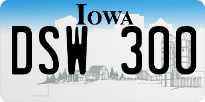 IA license plate DSW300