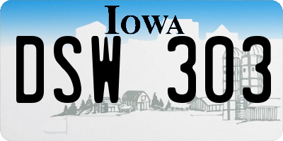 IA license plate DSW303