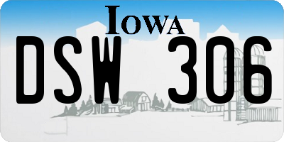 IA license plate DSW306