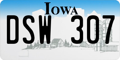 IA license plate DSW307
