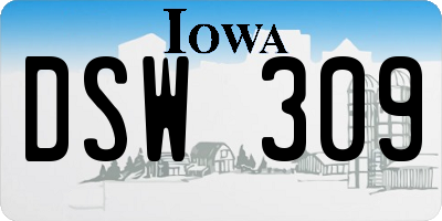 IA license plate DSW309