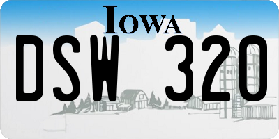 IA license plate DSW320