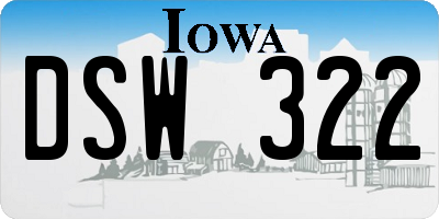 IA license plate DSW322