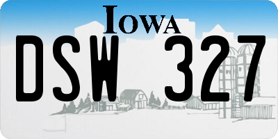 IA license plate DSW327