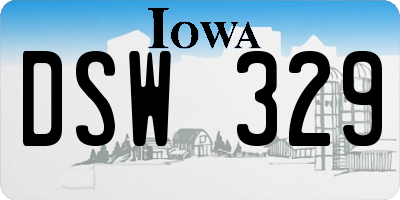 IA license plate DSW329